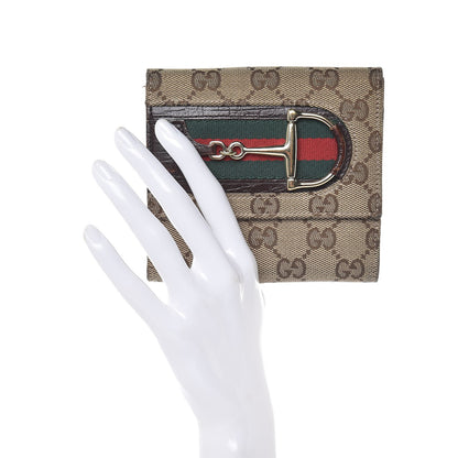 Gucci Monogram Web Hasler French Flap Wallet Brown 2 of 11