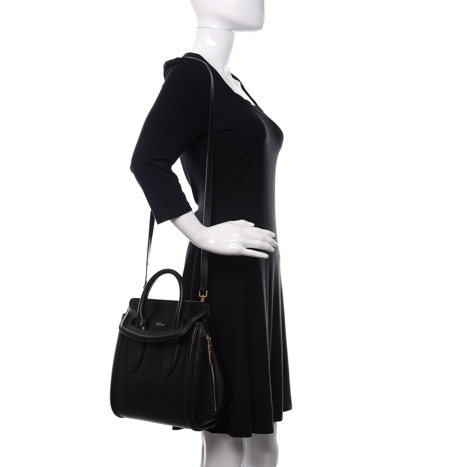 Alexander McQueen Grained Calfskin Large Heroine Black 2 of 12