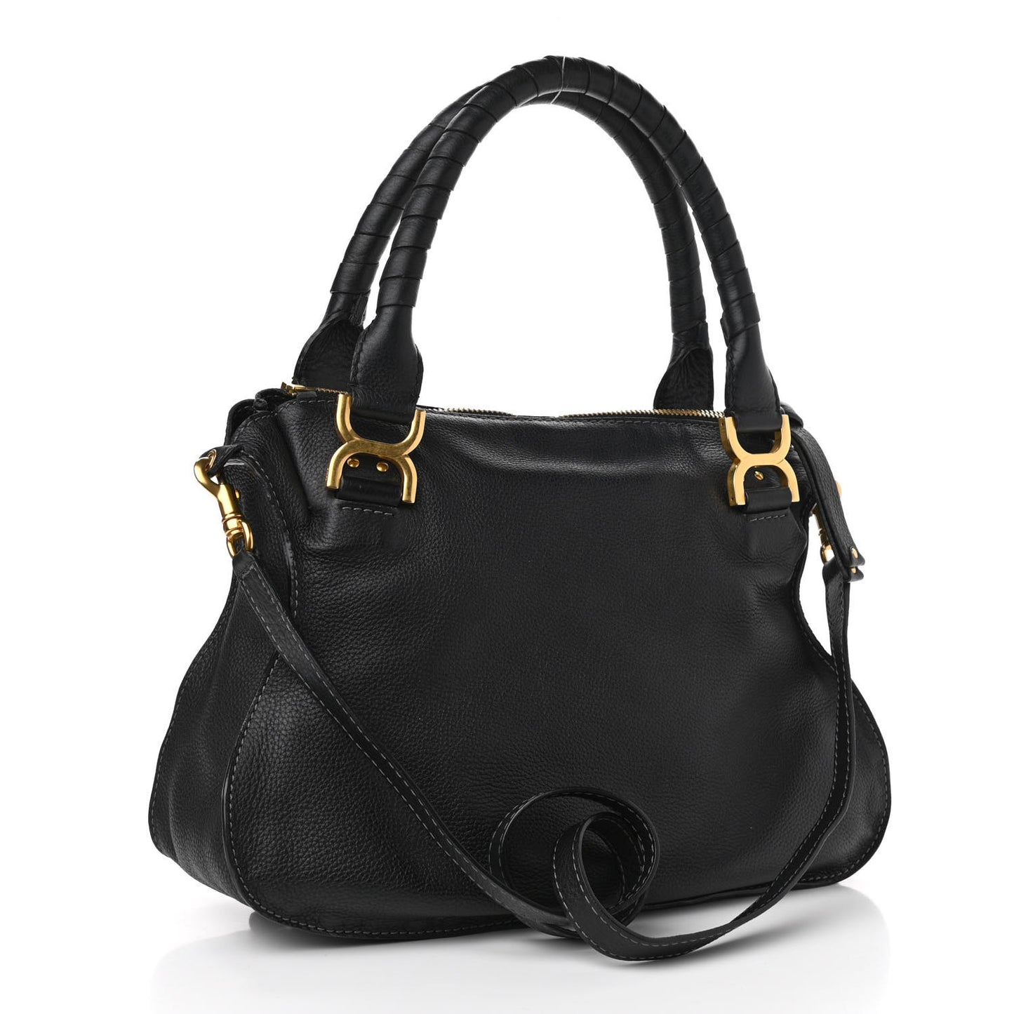 Calfskin Medium Marcie Satchel Black