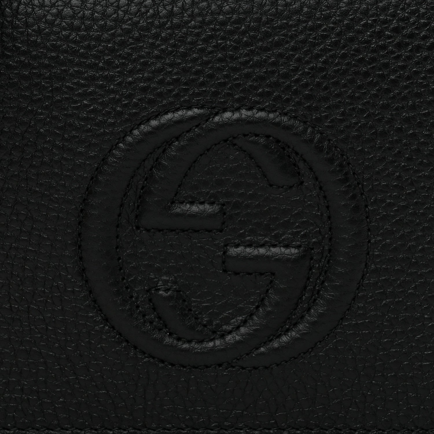 Gucci Pebbled Calfskin Soho Wallet On Chain Black 7 of 9