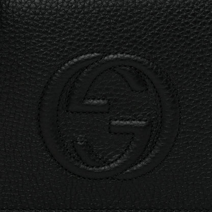 Gucci Pebbled Calfskin Soho Wallet On Chain Black 7 of 9