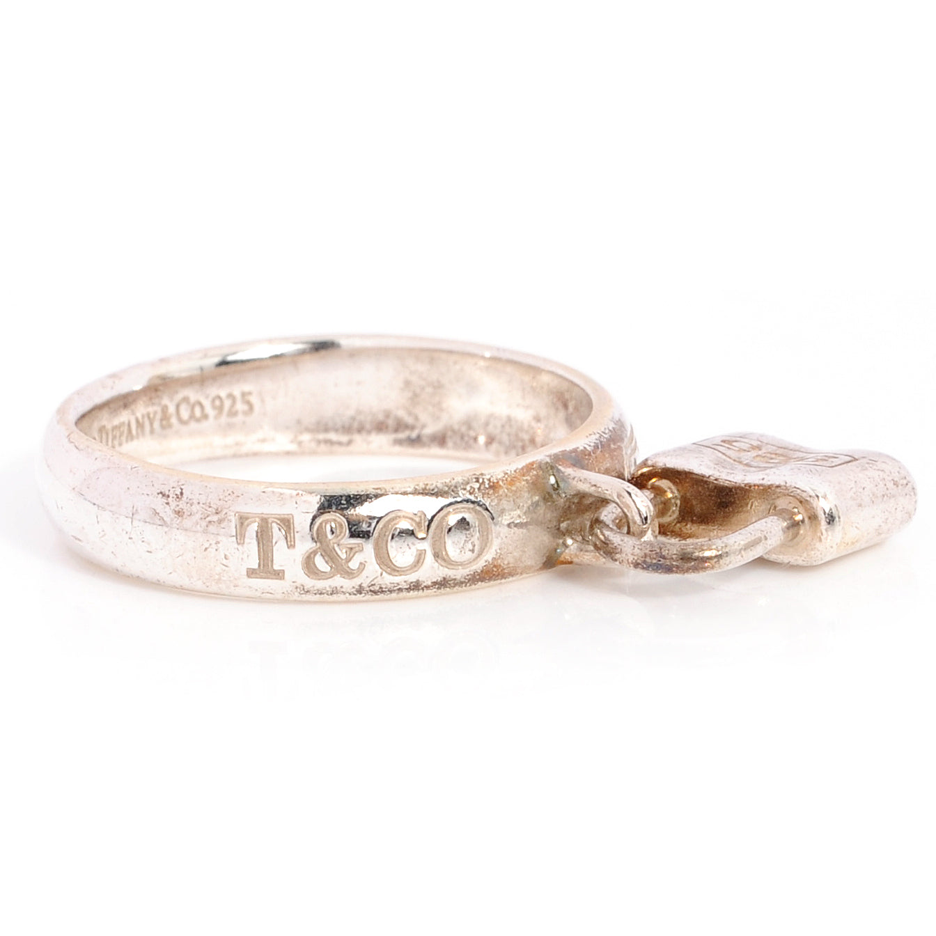Tiffany Sterling Silver 1837 Lock Charm Ring 49 5 3 of 7