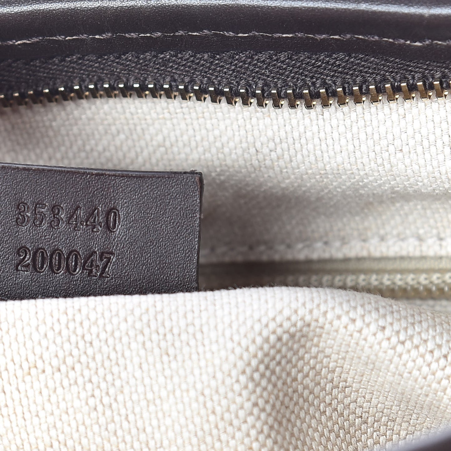 GG Supreme Monogram Small Zippered Tote Dark Brown