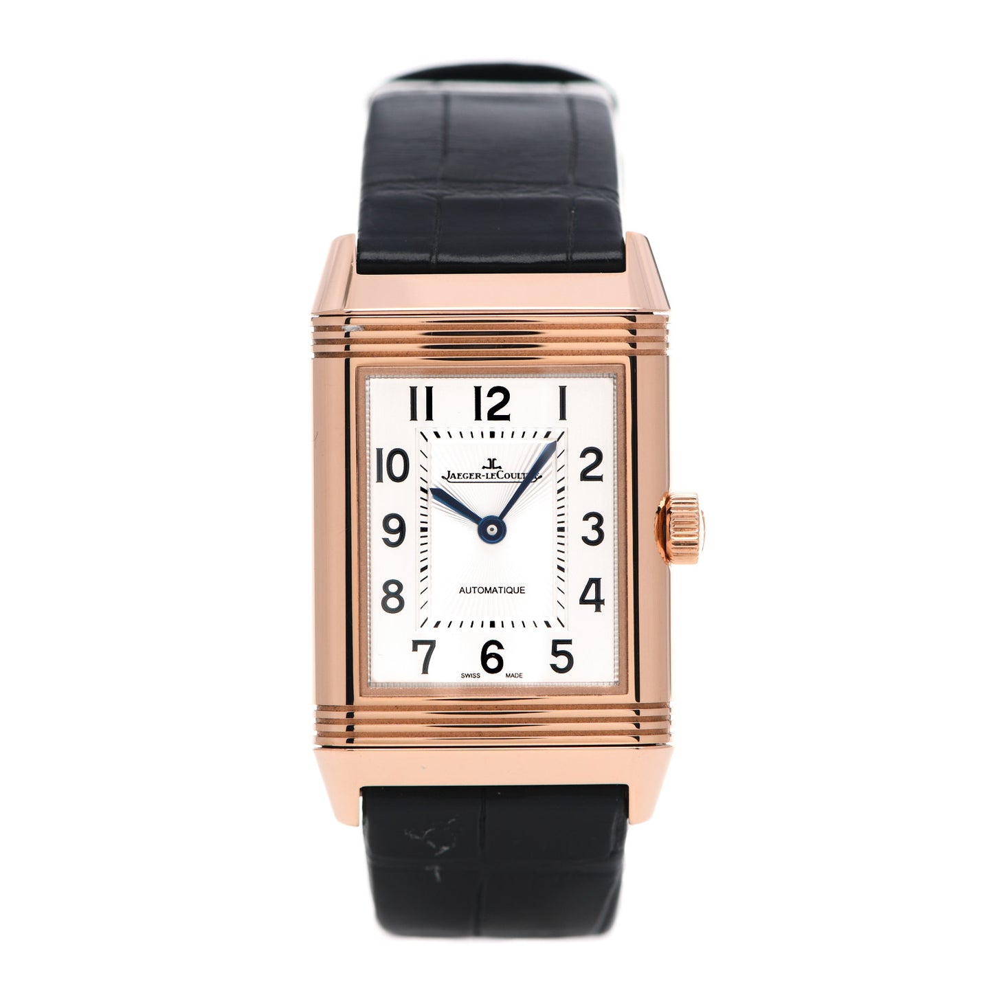 18K Rose Gold Alligator Diamond 24.4mm Reverso Classic Duetto Manual Winding Watch Q2572420