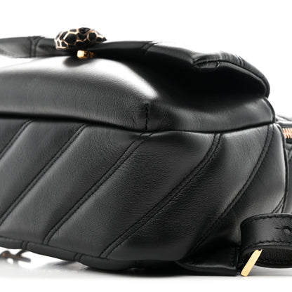 Bulgari Calfskin Matelasse Serpenti Cabochon Backpack Black 18 of 19