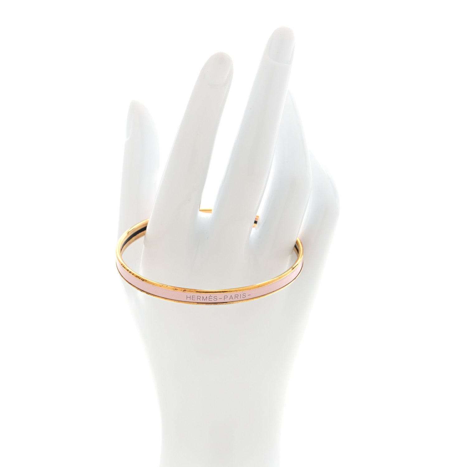 Hermes Enamel Uni Bangle 65 Rose Candeur 2 of 4