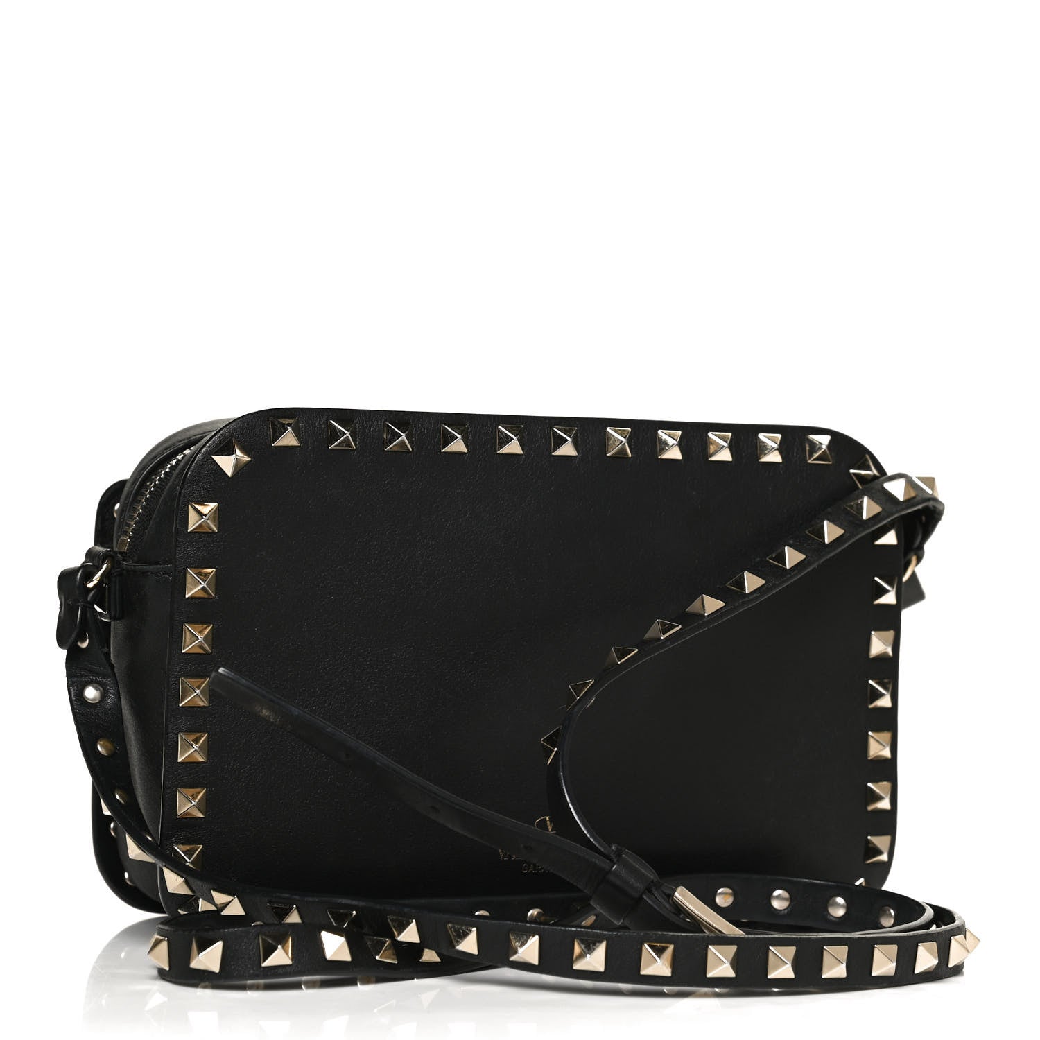 Valentino Garavani Vitello Rockstud Flip Lock Camera Crossbody Bag Black 3 of 12