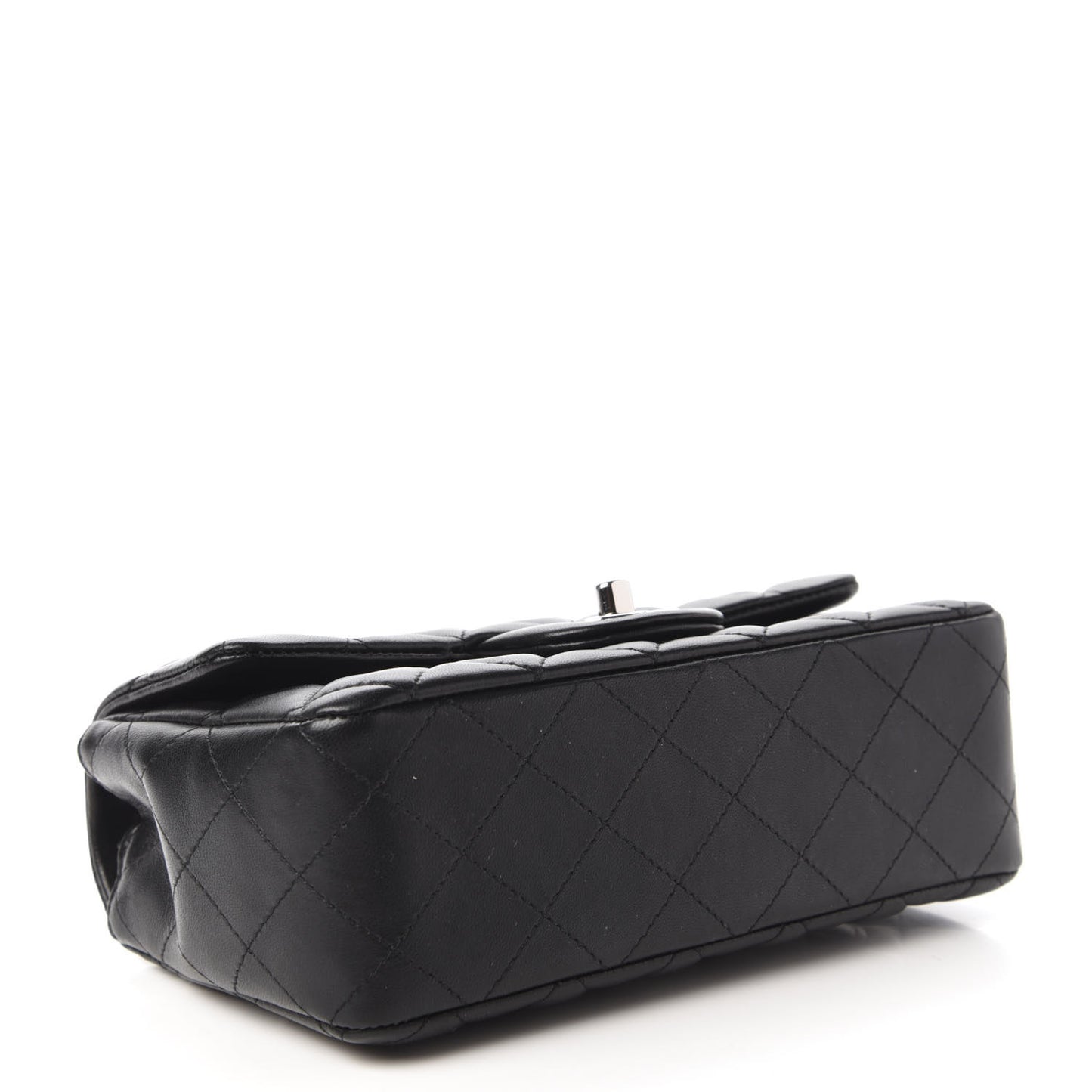 Lambskin Quilted Mini Rectangular Flap Black