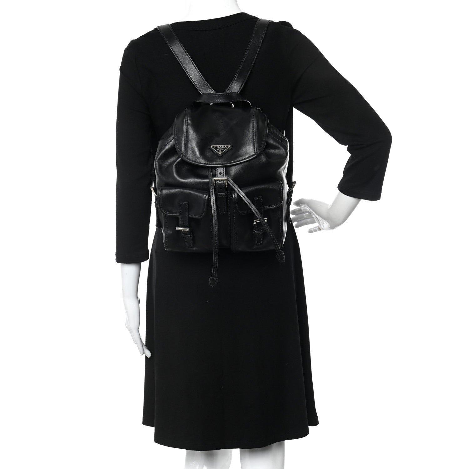 Prada Calfskin Backpack Black 2 of 11