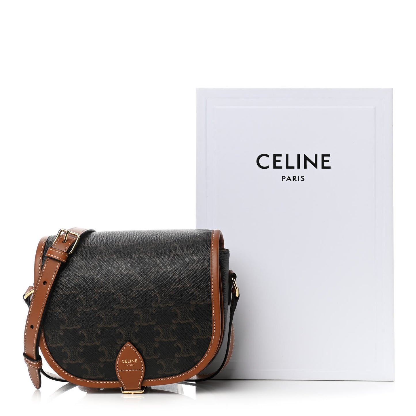 Triomphe Canvas Medium Folco Bag Tan