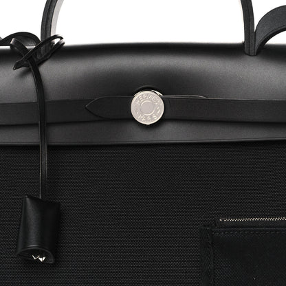 Hermes Military Toile Vache Hunter Herbag Zip Retourne 31 PM Black 12 of 16