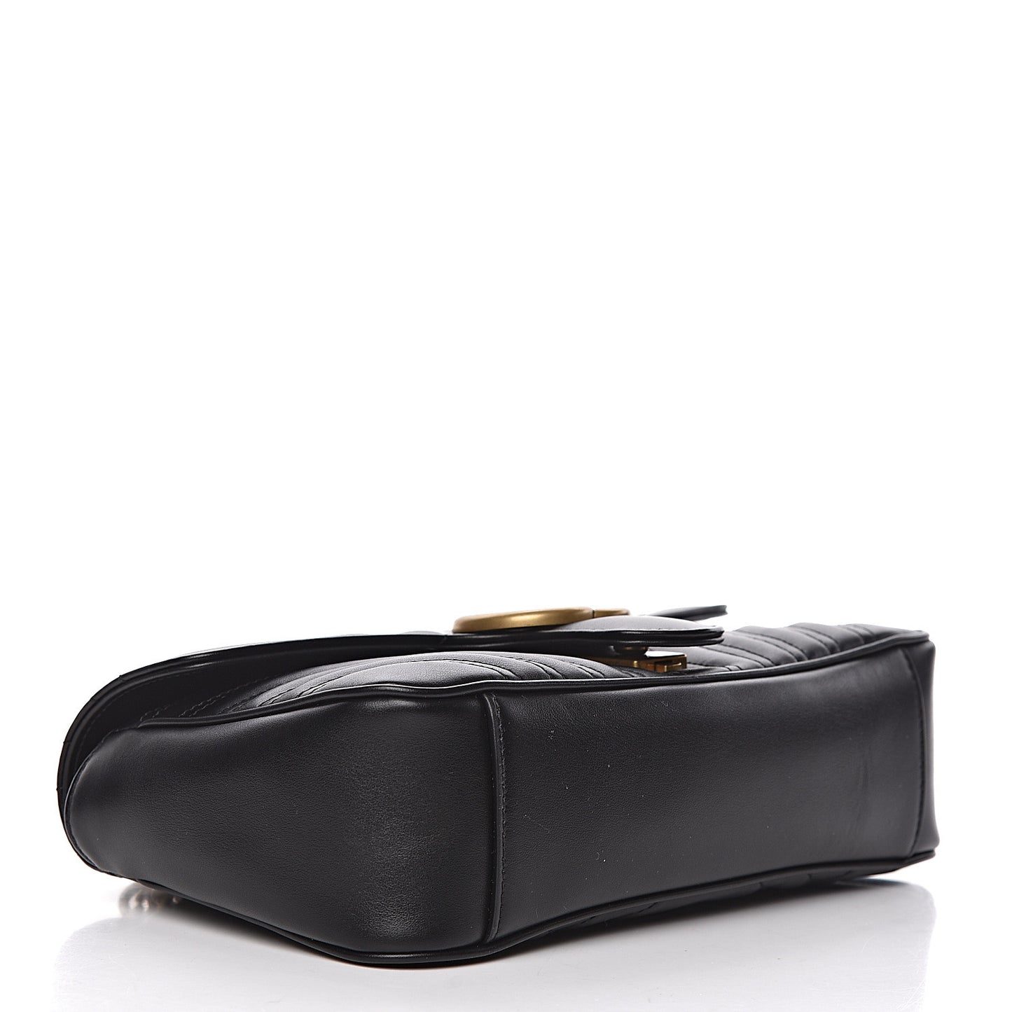 Calfskin Matelasse Small GG Marmont Shoulder Bag Black