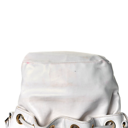 Chanel Caviar Drawstring Bucket Bag White 16 of 17