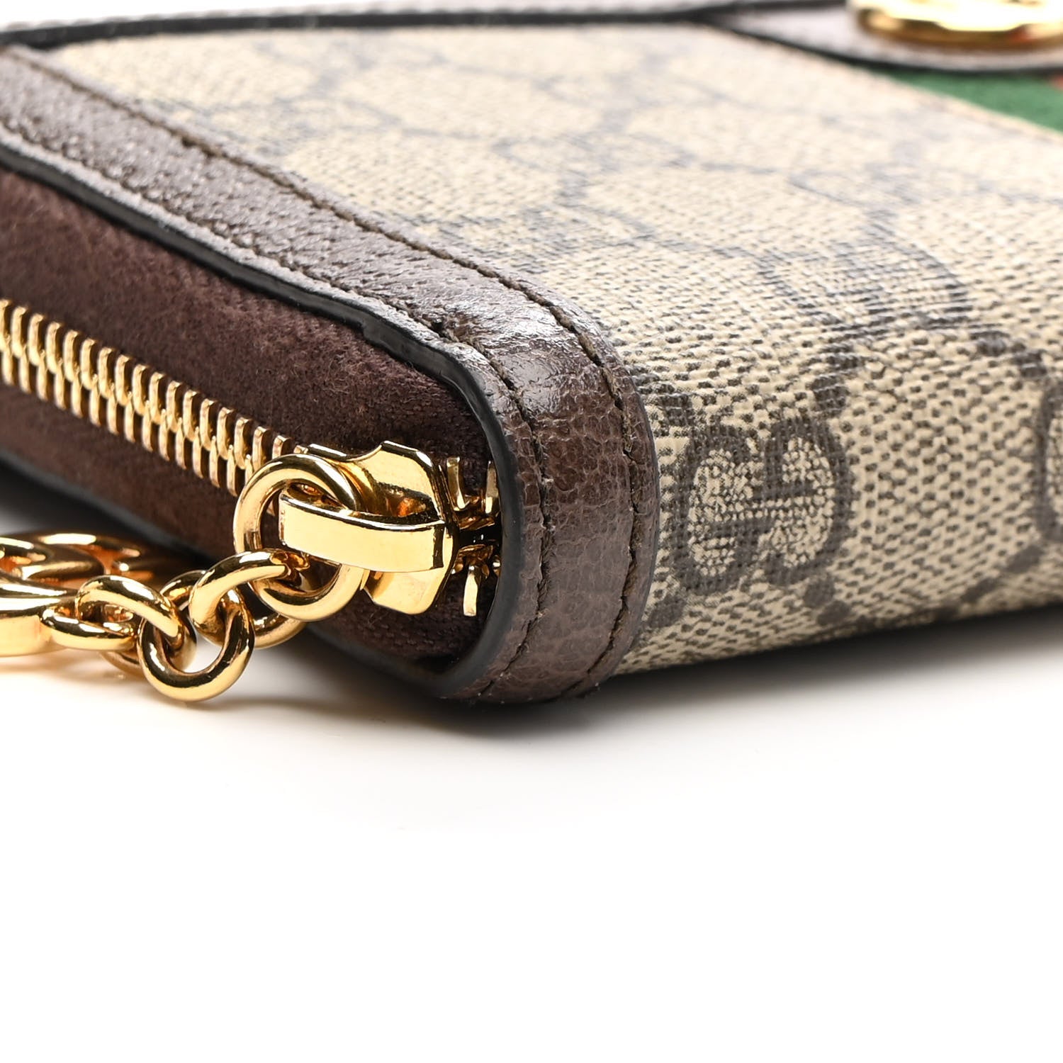 Gucci GG Supreme Monogram Web Ophidia Zip Around Wallet Brown 10 of 13
