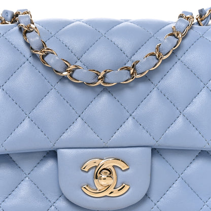 Chanel Lambskin Quilted Mini Square Flap Blue 8 of 10