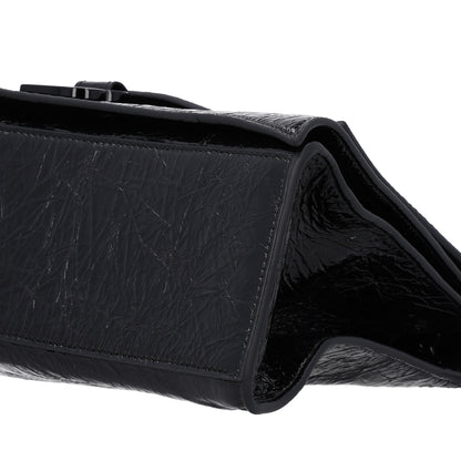 Balenciaga Crushed Calfskin Monochrome Medium Crush Chain Bag Black 10 of 10