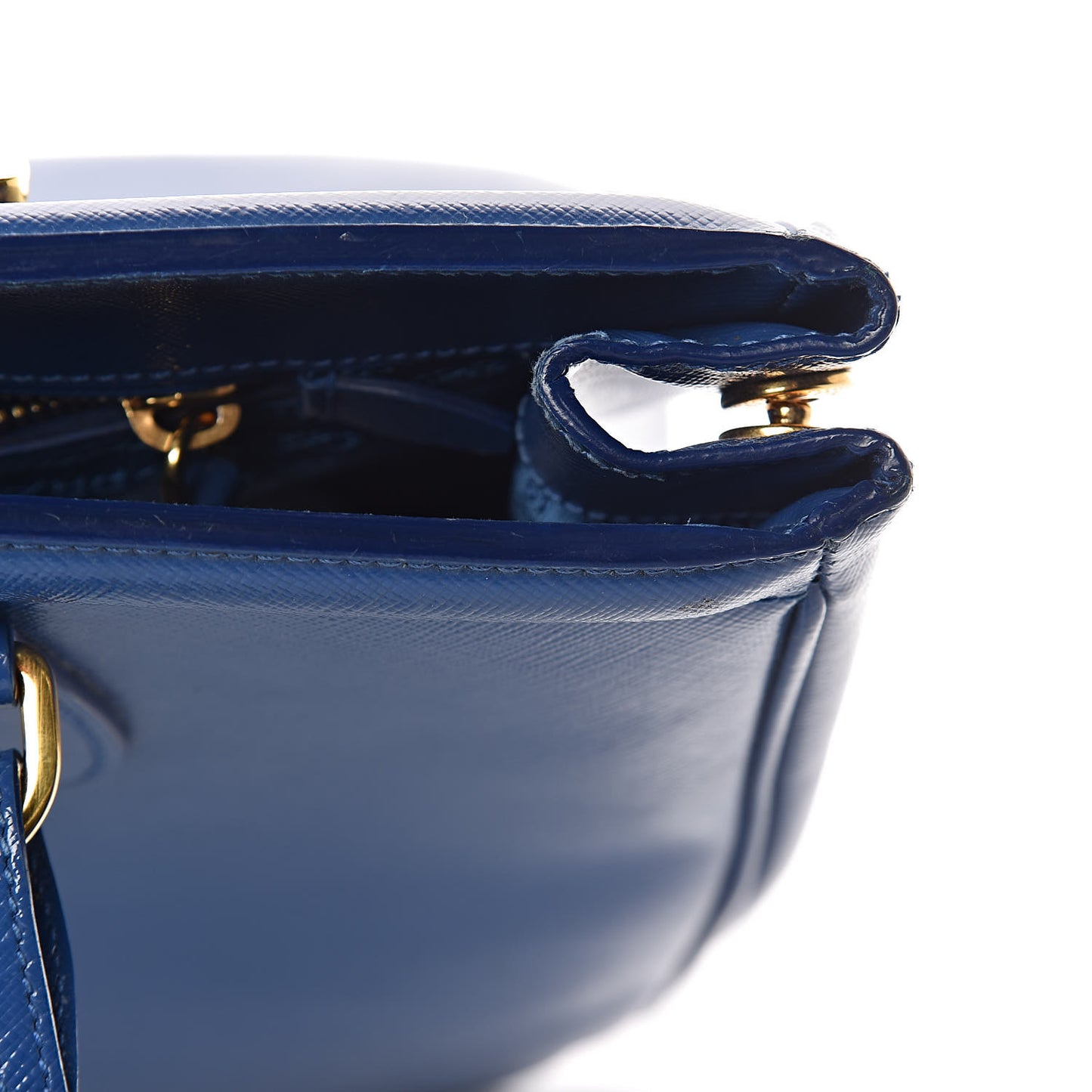 Saffiano Vernice Shopping Tote Azzurro