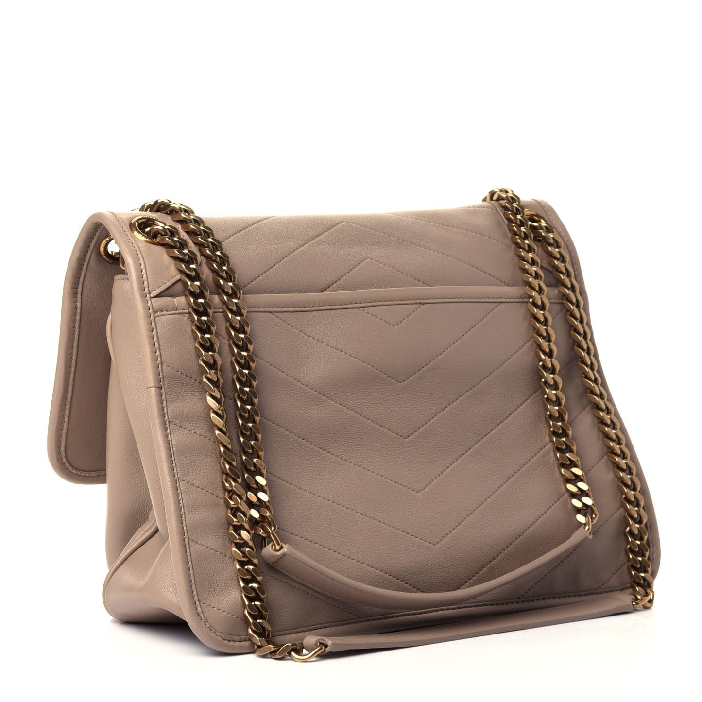 Lambskin Matelasse Monogram Medium Niki Chain Satchel Dark Beige