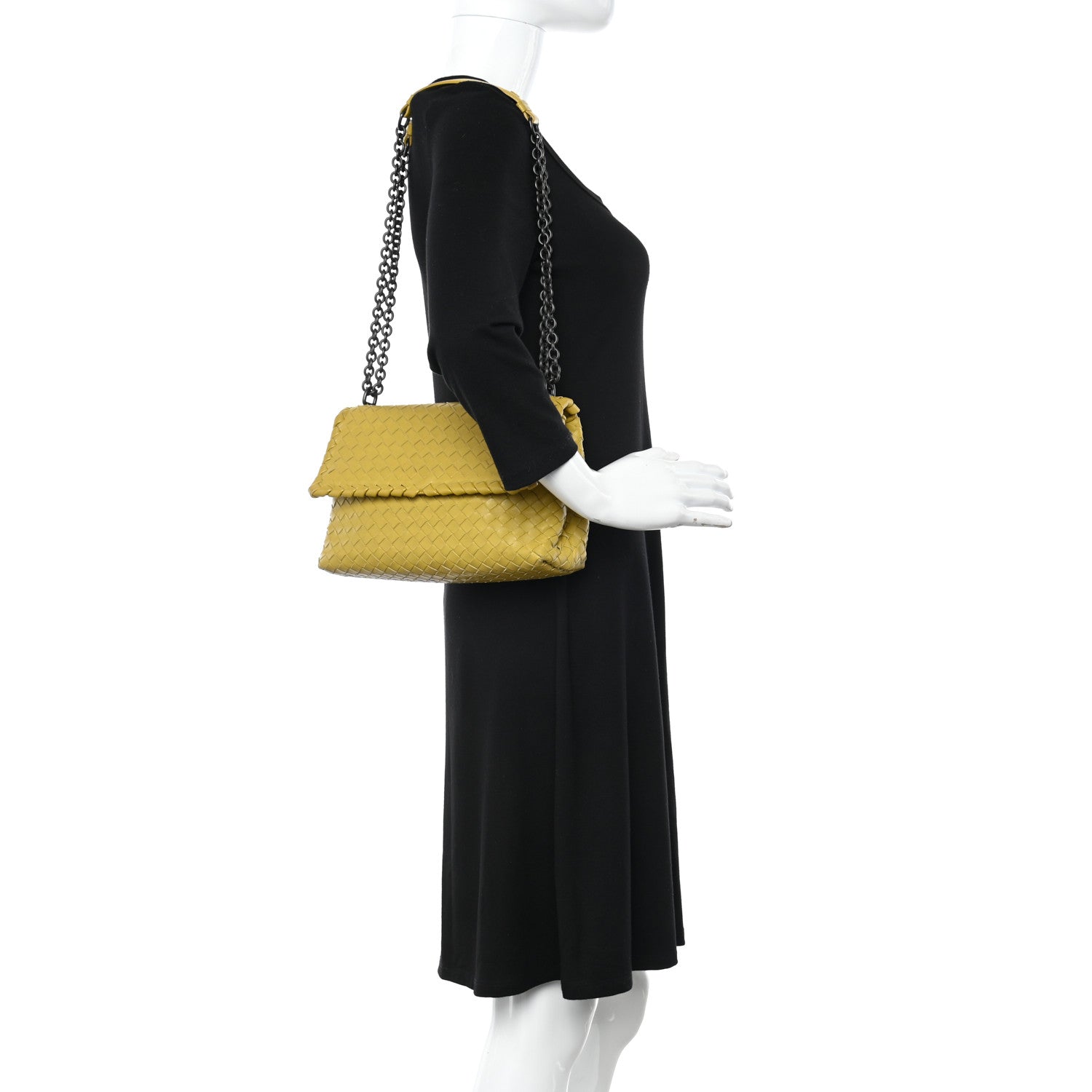 Bottega Veneta Nappa Intrecciato Small Olimpia Shoulder Bag Chartreuse 2 of 17