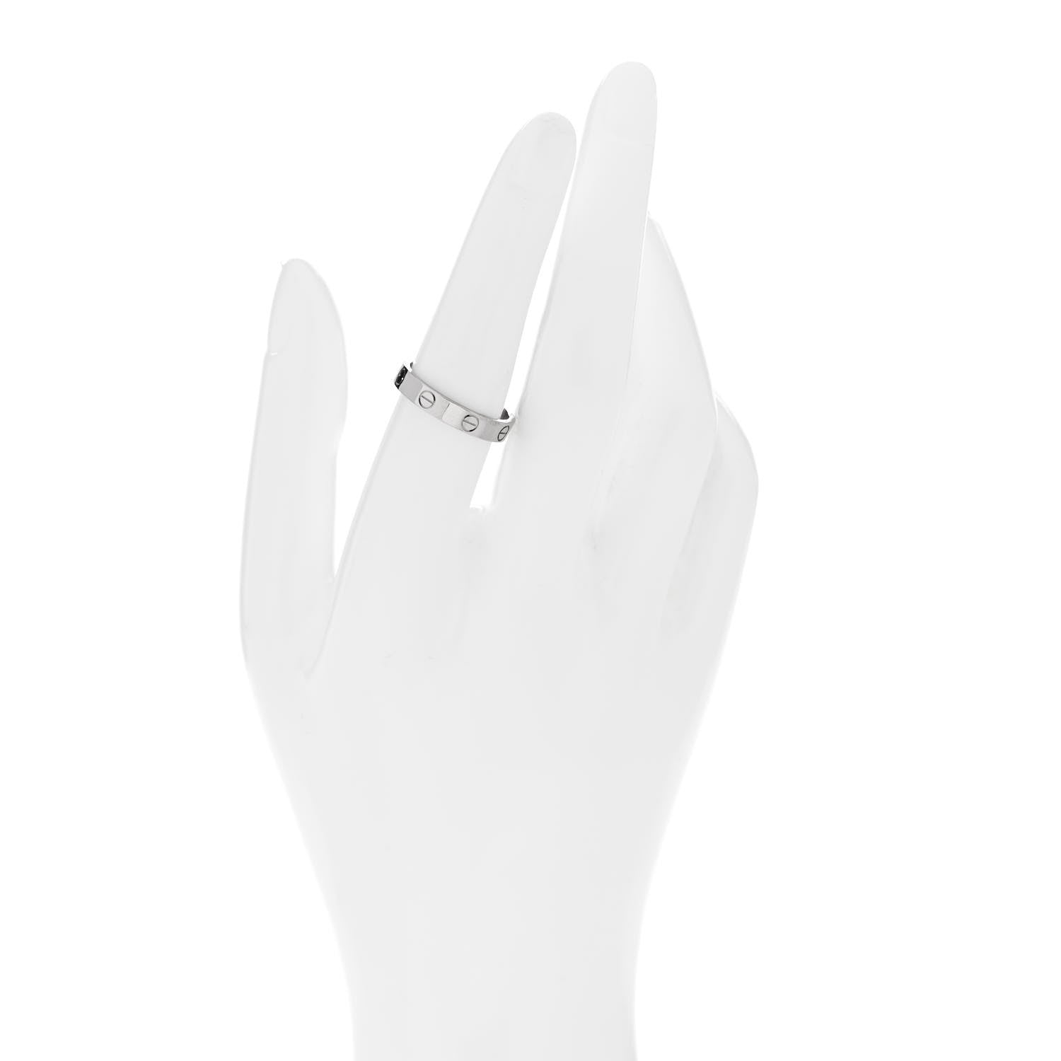 Cartier 18K White Gold 3.5mm LOVE Wedding Band Ring 55 7.25 2 of 5