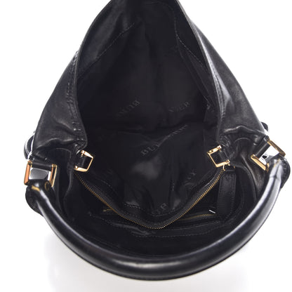 Burberry Soft Lambskin Bridle Calfskin Medium Gosford Hobo Black 9 of 16
