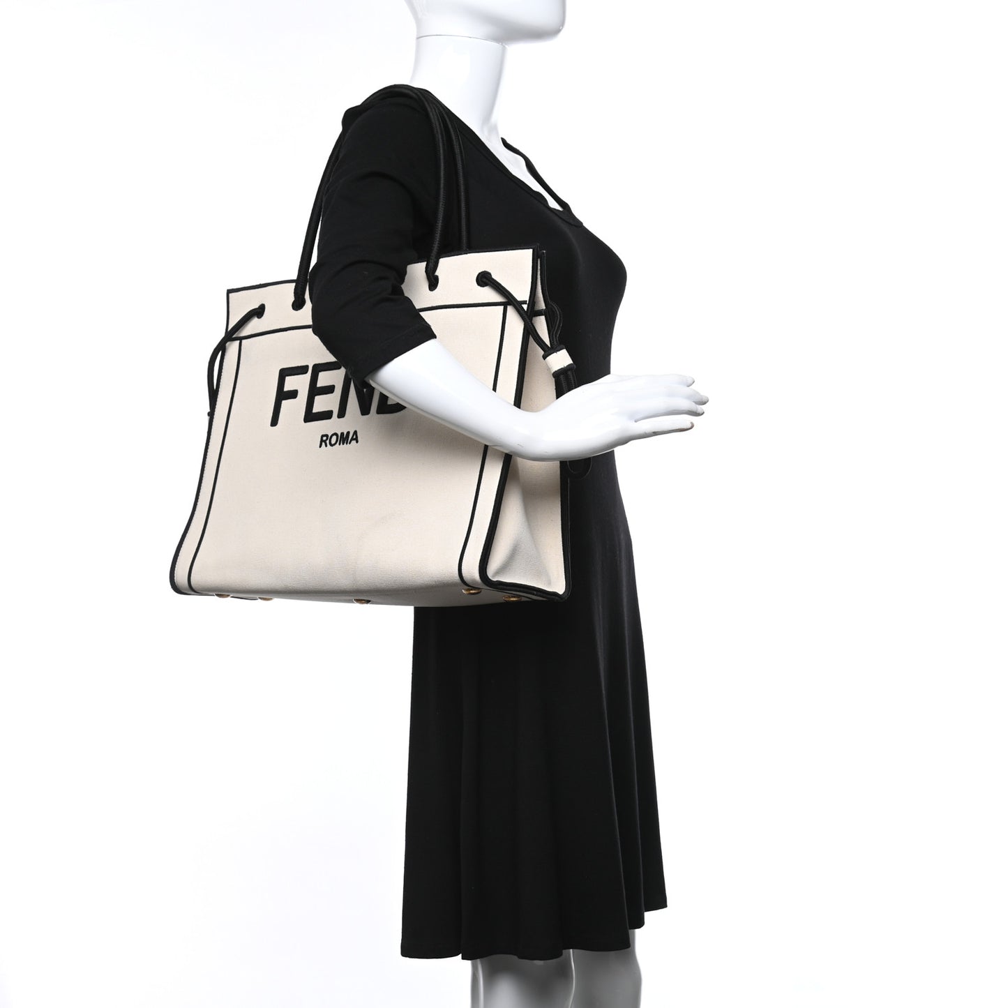 Canvas Logo Large Shopping Tote Grezzo Black