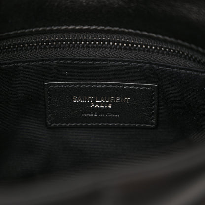 Saint Laurent Lambskin Quilted Toy Loulou Puffer Monogram Monochrome Chain Satchel Black 6 of 10
