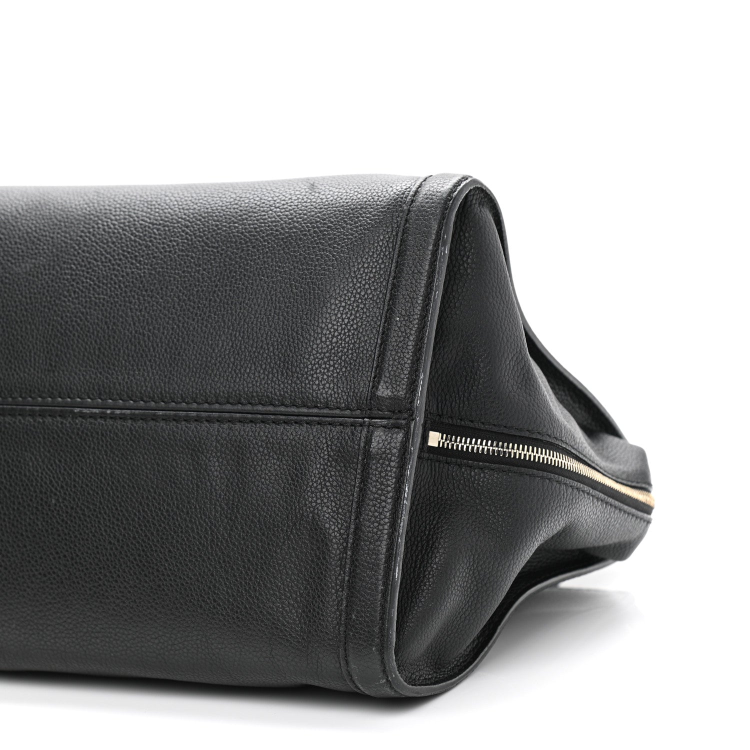 Alexander McQueen Pebbled Calfskin Large Skull Padlock Zip Around Tote Black 10 of 15