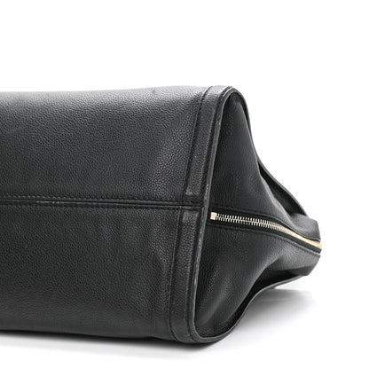 Alexander McQueen Pebbled Calfskin Large Skull Padlock Zip Around Tote Black 10 of 15