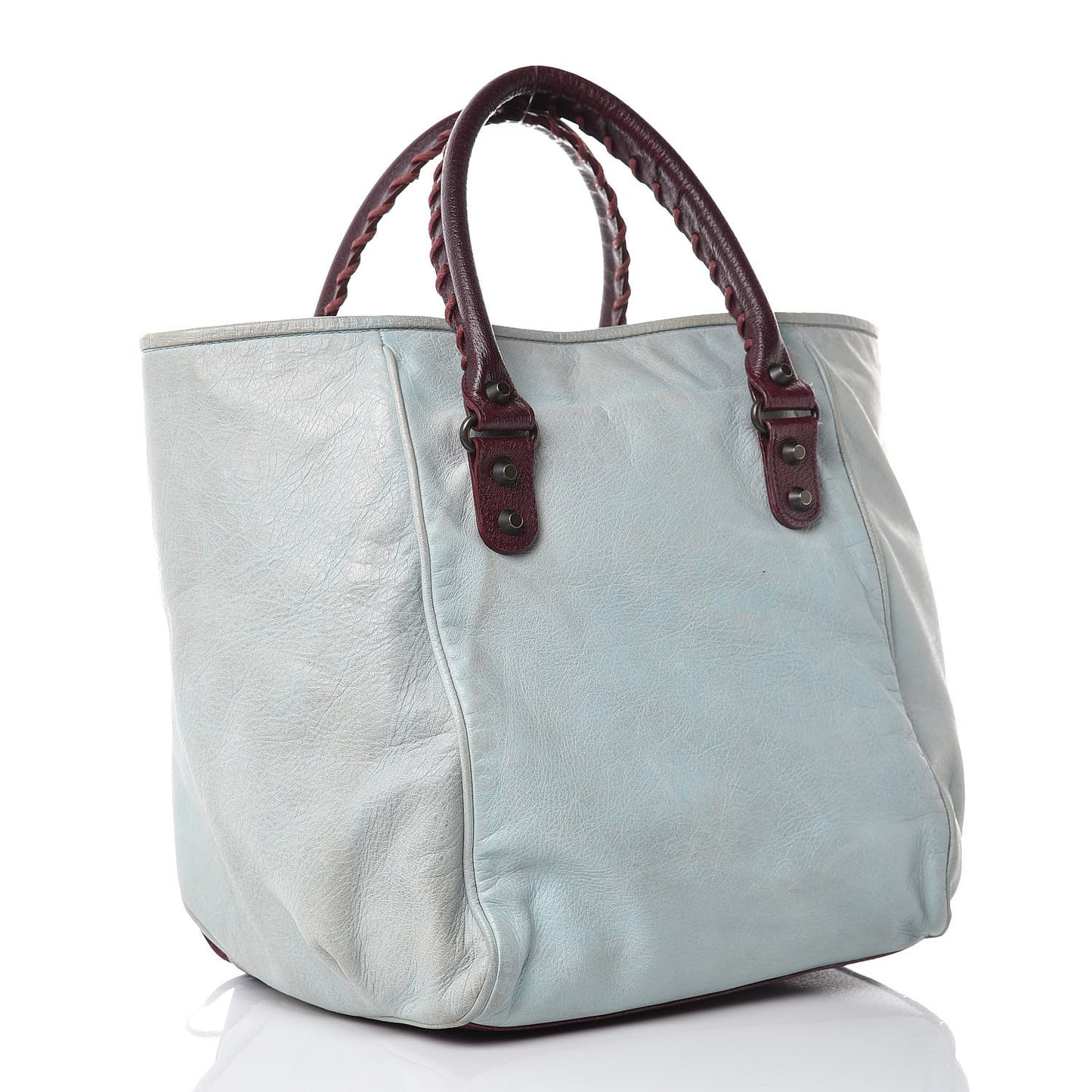 Agneau Classic Hardware Tri-Color S Sunday Tote Ciel