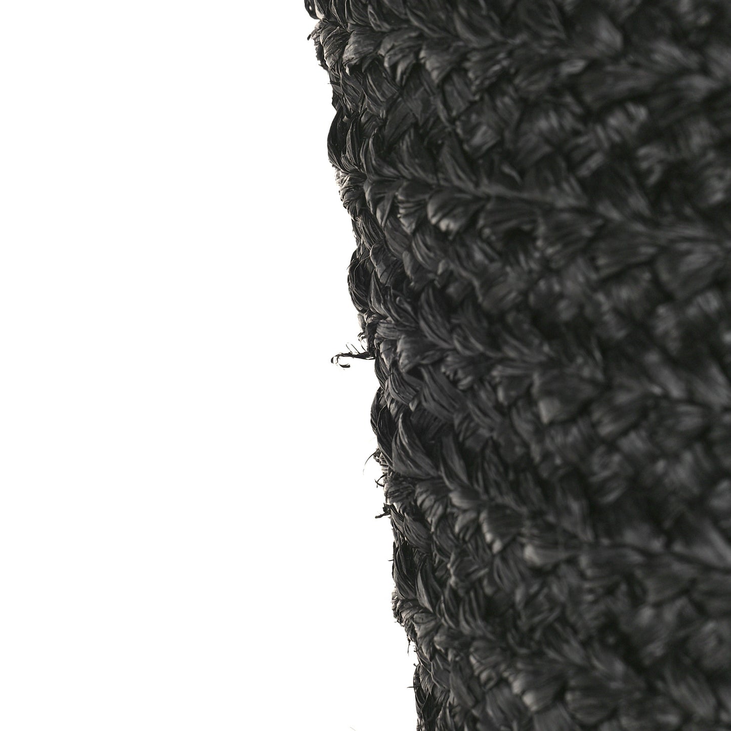 Raffia Medium Panier Bag Black