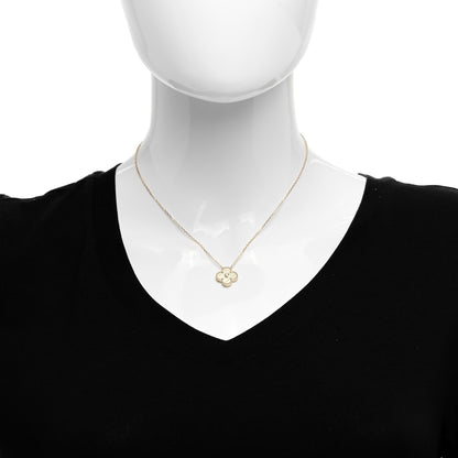 Van Cleef & Arpels 18K Yellow Gold Diamond Yellow Mother of Pearl Vintage Alhambra Pendant Necklace 2 of 6