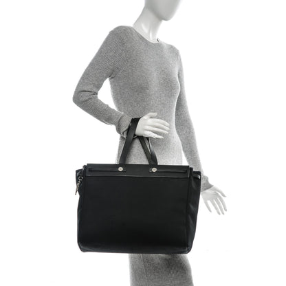 Hermes Toile Vache Hunter Herbag Cabas MM Black 2 of 8