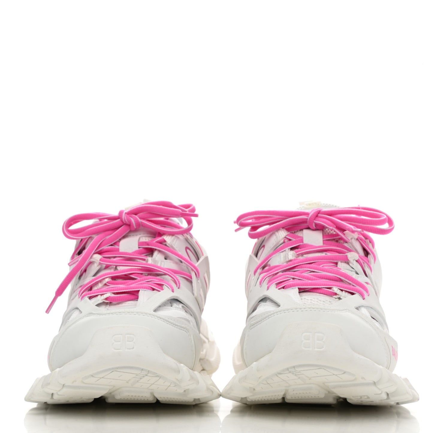 Mesh Rubber Bi-Color Womens Track Sneakers 39 White Fluo Pink