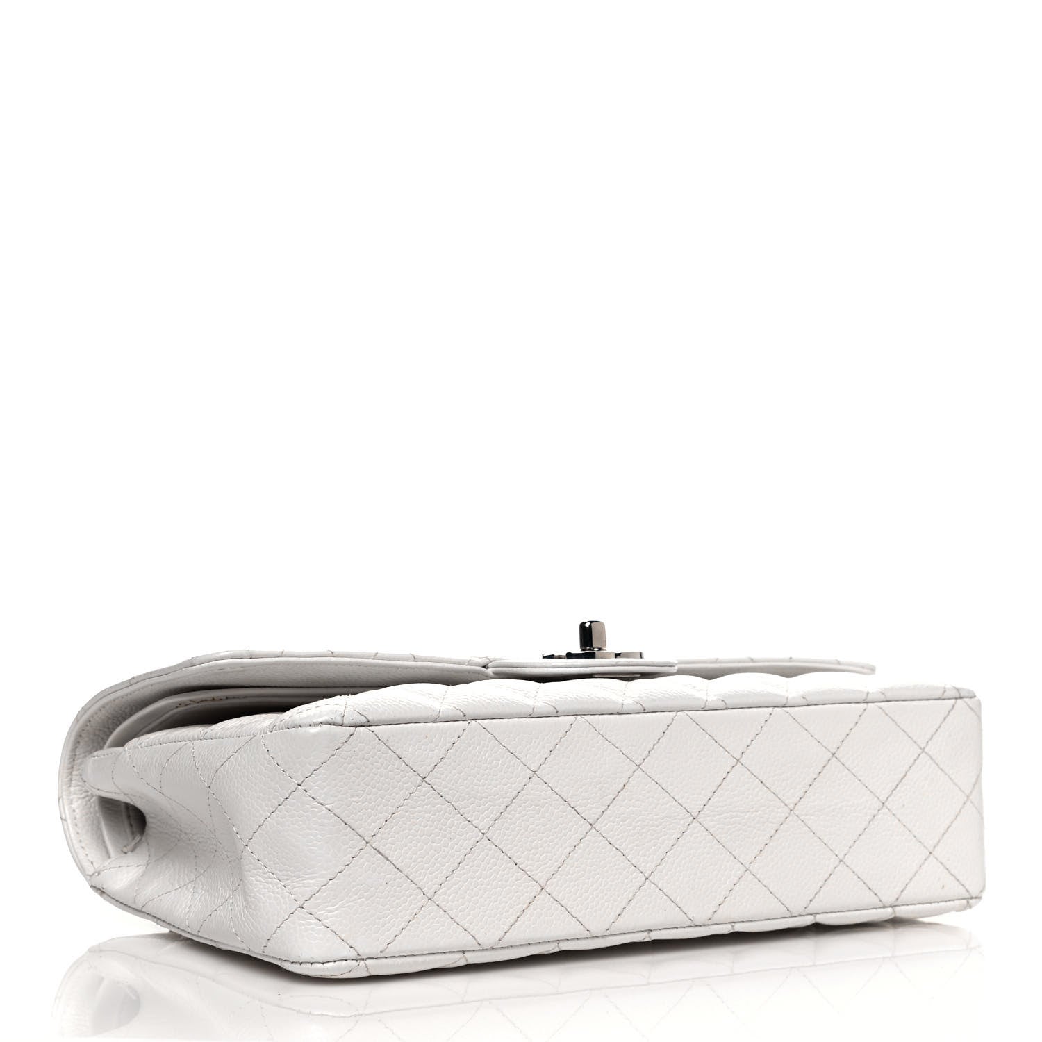Chanel Caviar Quilted Medium Double Flap White 4 of 16