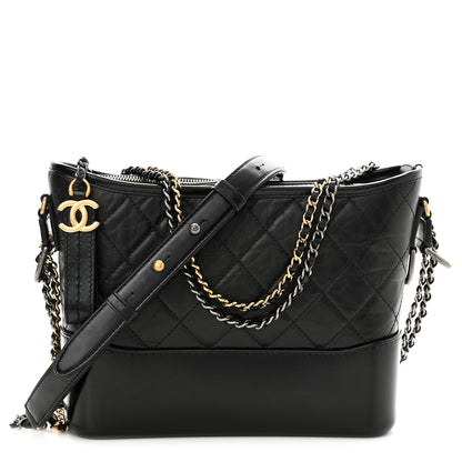 Chanel Aged Calfskin Quilted New Medium Gabrielle Hobo Black 1 of 11