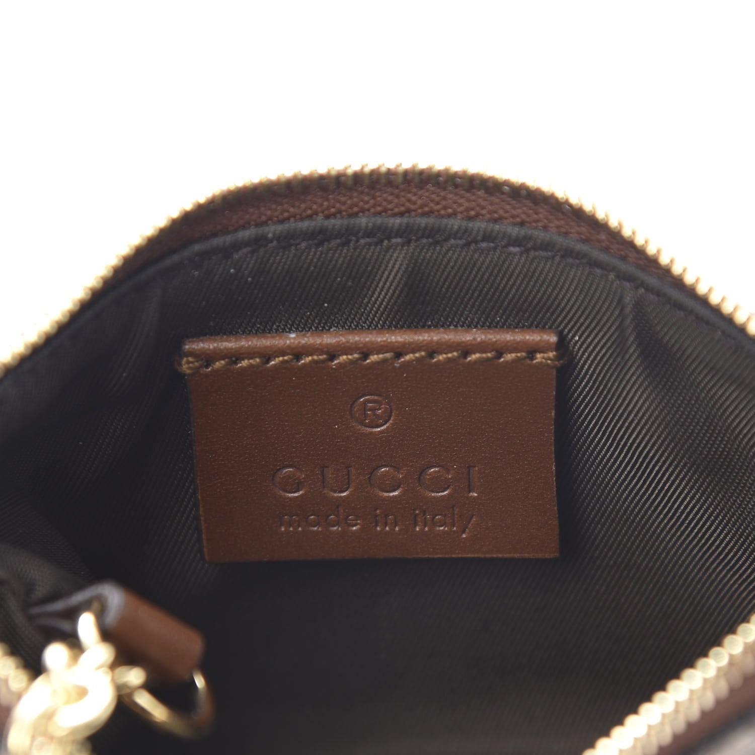 Gucci GG Supreme Monogram Key Case Beige Ebony Cuir 6 of 8