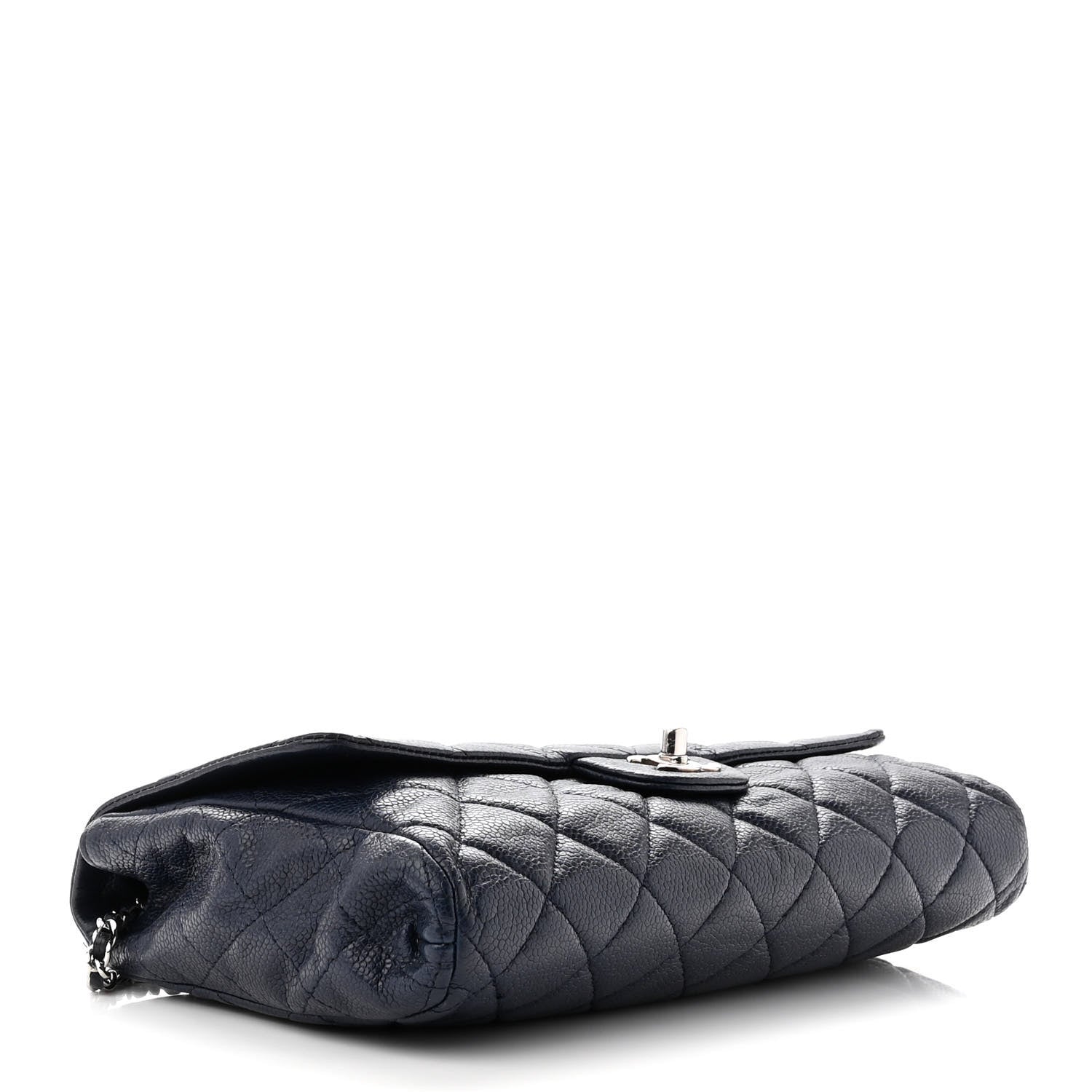 Chanel Caviar Quilted Clutch With Chain Flap Blue 4 of 14