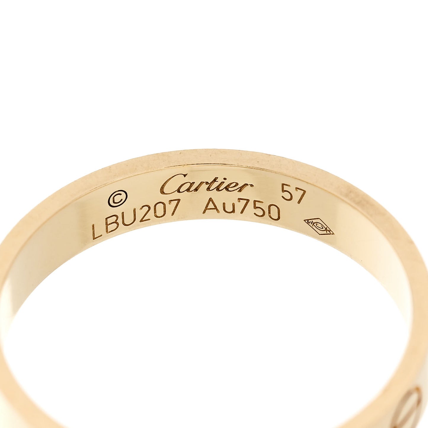 18K Yellow Gold 3.5mm LOVE Wedding Band Ring 57 8