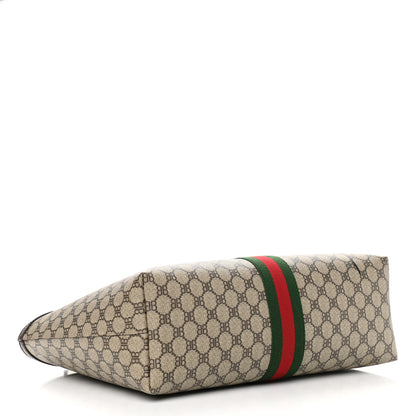 Gucci X BALENCIAGA BB Supreme Monogram Web Graffiti Medium Ophidia Shopping Tote Beige New Acero 4 of 9