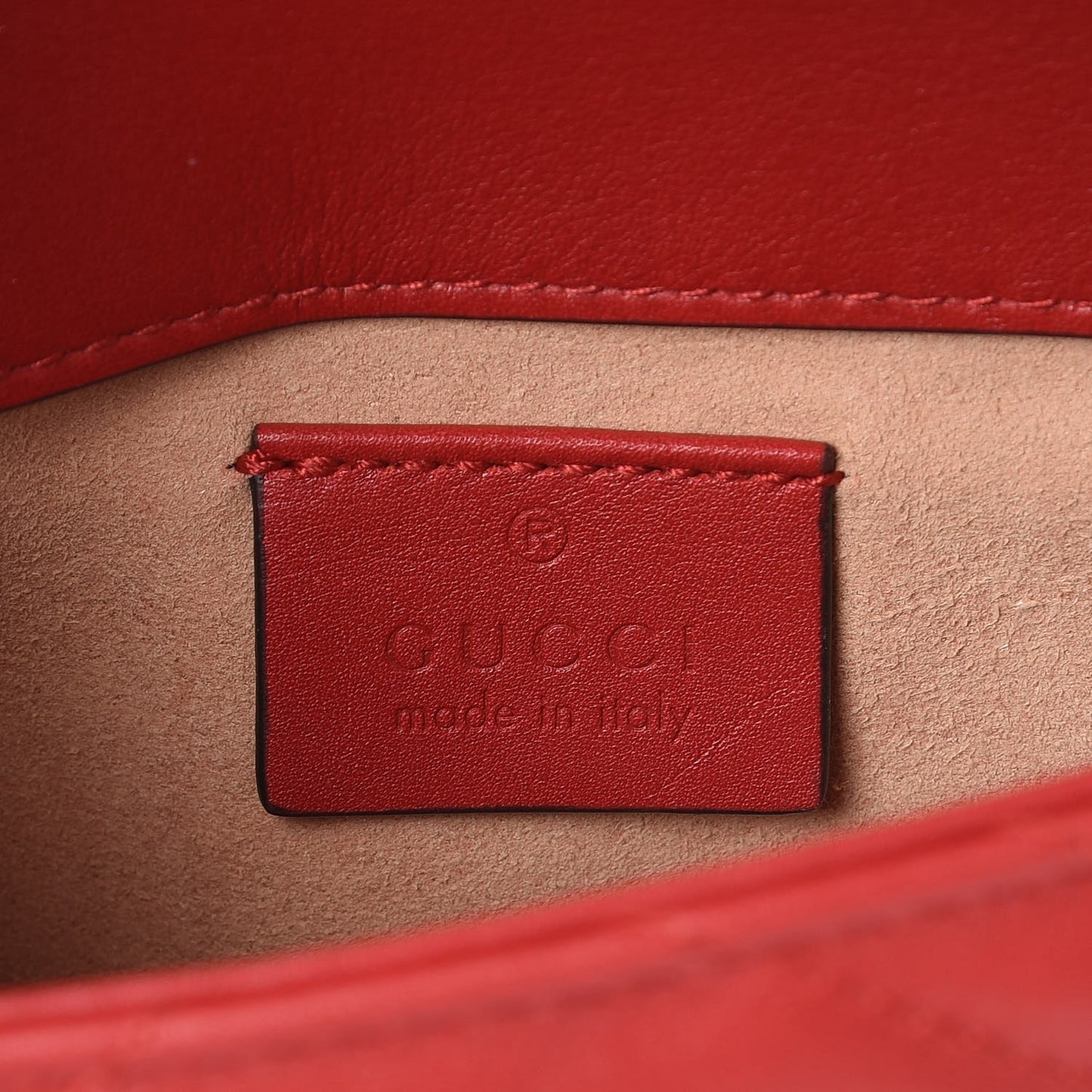 Calfskin Matelasse Super Mini GG Marmont Shoulder Bag Hibiscus Red