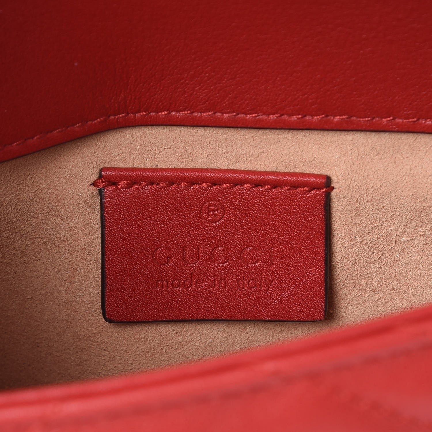 Gucci Calfskin Matelasse Super Mini GG Marmont Shoulder Bag Hibiscus Red 7 of 12