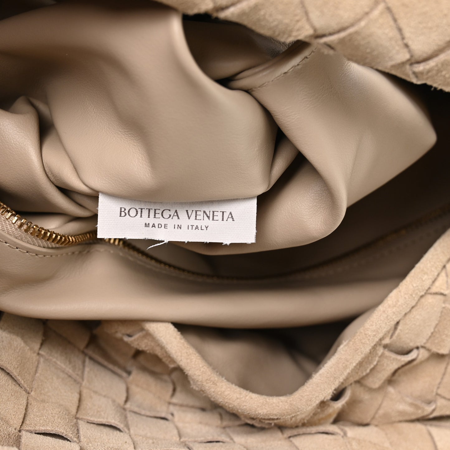 Suede Intrecciato Large Hop Ecru