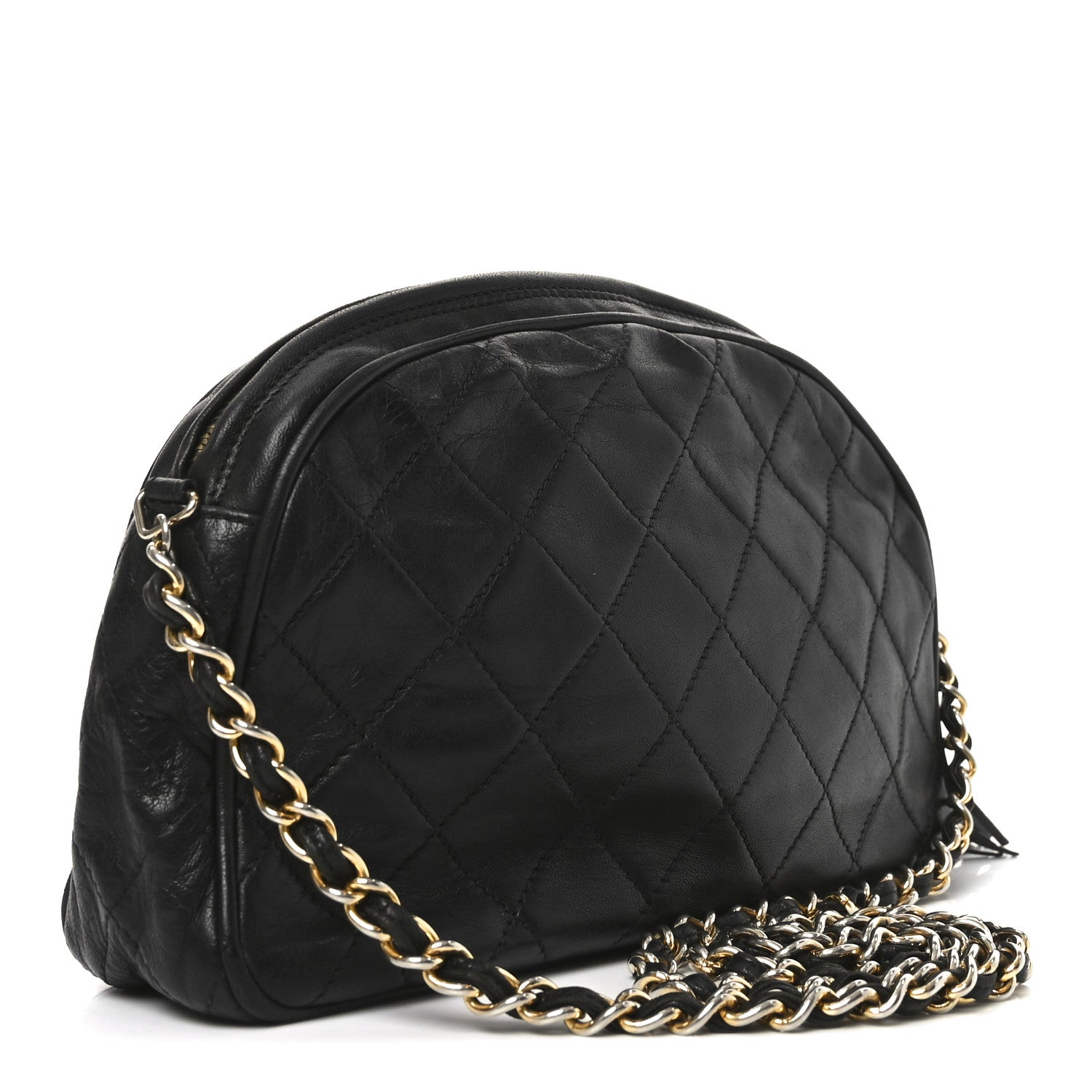 Chanel Lambskin Quilted Tassel Camera Case Black 3 of 11