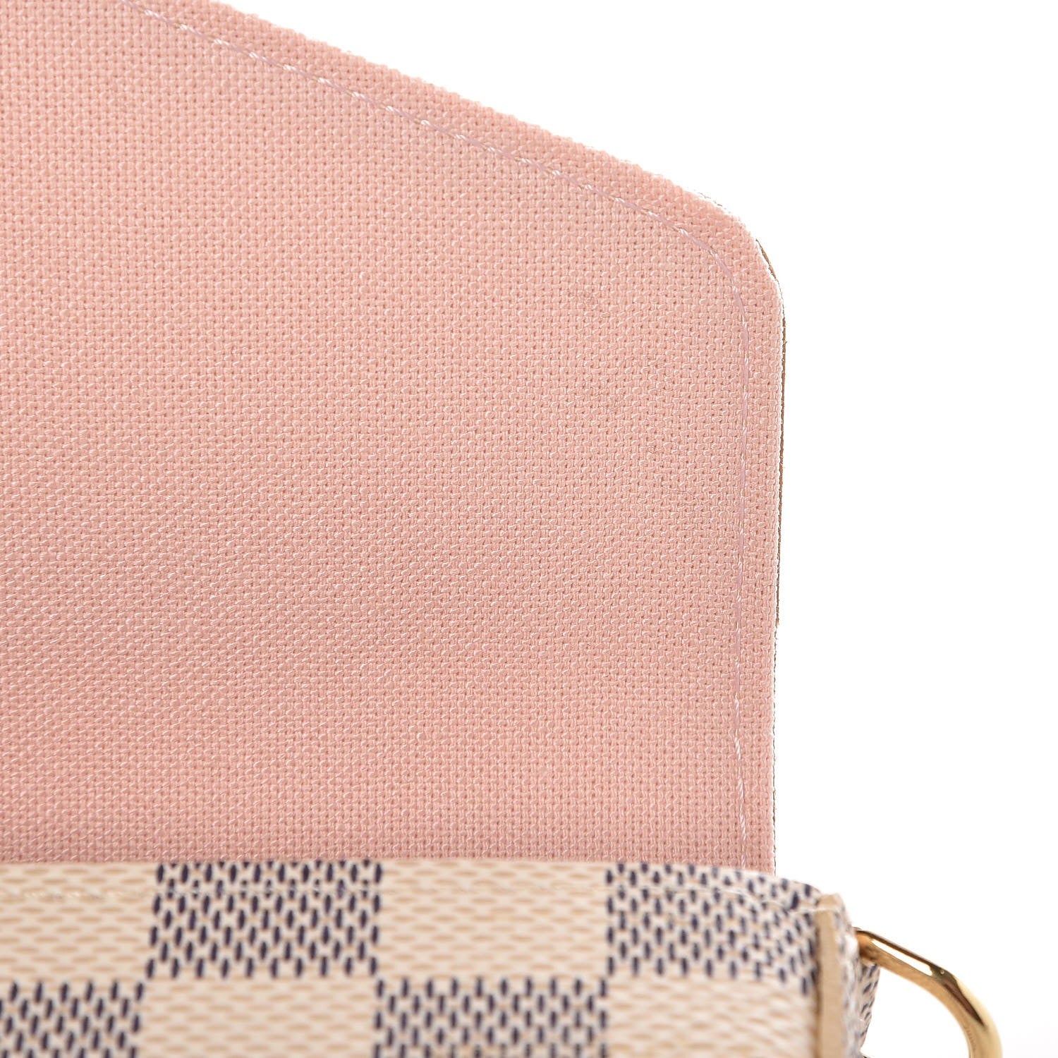 Louis Vuitton Damier Azur Pochette Felicie Chain Wallet Rose Ballerine 9 of 10