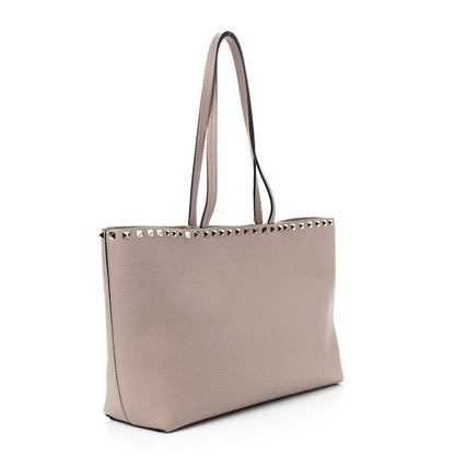 Valentino Garavani Grained Calfskin Small Rockstud Shoulder Tote Poudre 2 of 8