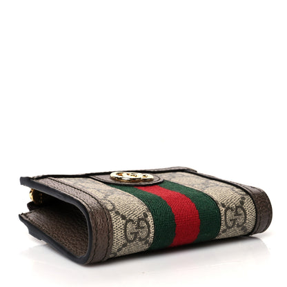 Gucci GG Supreme Monogram Web Ophidia Zip Wallet Beige New Acero 4 of 7