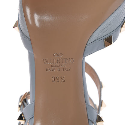 Valentino Garavani Pebbled Calfskin Rockstud Ankle Strap 65mm Pumps 39.5 Sky Sorbet 6 of 7