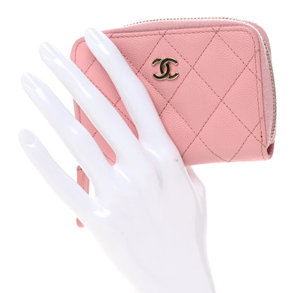 Chanel Caviar Quilted Zip Coin Purse Light Pink 2 of 9