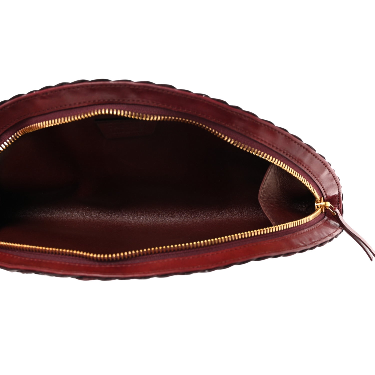 The Row Handwoven Calfskin Sunset Clutch Burgundy 5 of 7